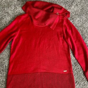 Calvin Klein Red Cowl Neck Sweater